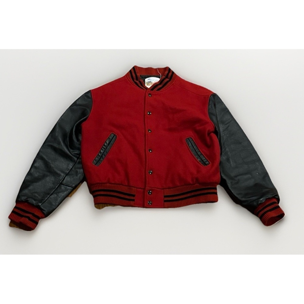 Vintage Excelled Leather Varsity Jacket M Teddy Letterman Wool Made In USA
